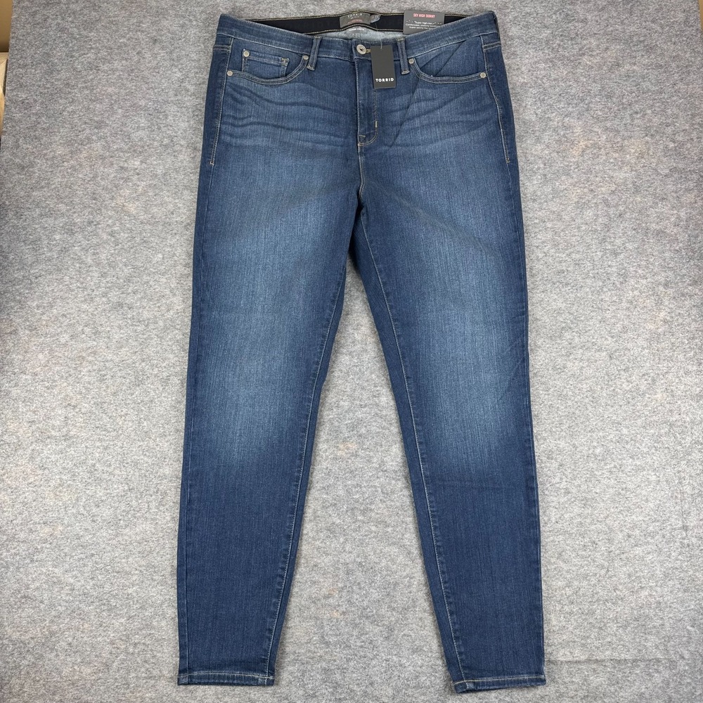 Torrid Sky High Skinny Jeans 30" Blue Womens Plus 20T